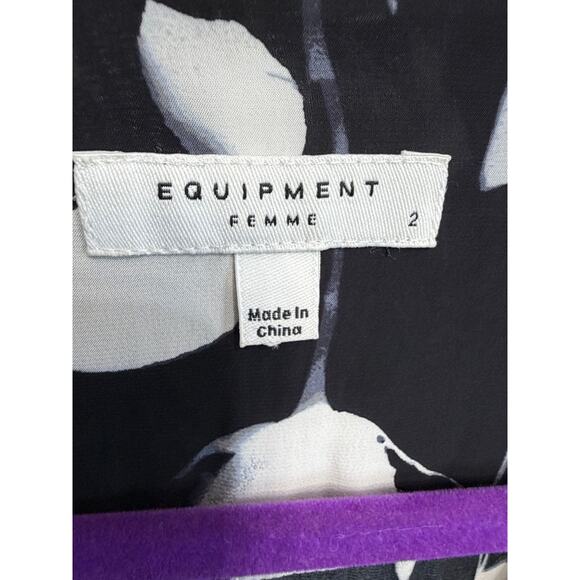 EQUIPMENT Neema Asymmetric Wrap-effect Floral Georgette Maxi DressTrue Black 2 - Picture 11 of 15